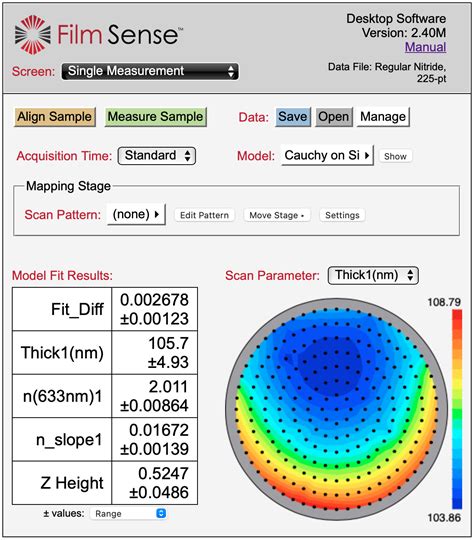 film thickness mapping tool